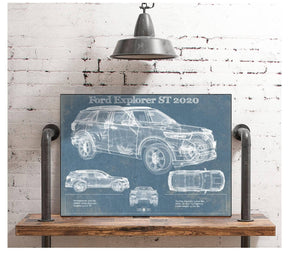 Cutler West Ford Explorer ST 2020 Vintage Blueprint Auto Print