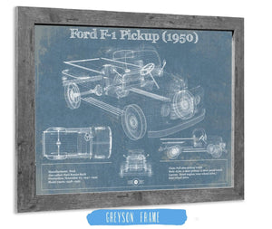Cutler West Ford F-1 Pickup 1950 Vintage Blueprint Truck Print