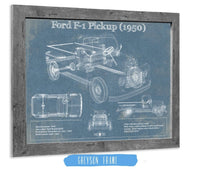 Cutler West Ford Collection 14" x 11" / Greyson Frame Ford F-1 Pickup 1950 Vintage Blueprint Truck Print 845000188_55014