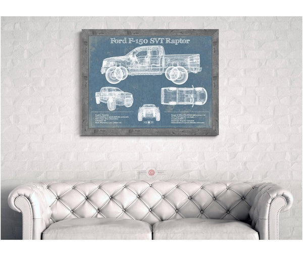 Cutler West Ford F-150 SVT Raptor Truck Vintage Blueprint Auto Print (2011)