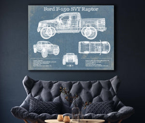 Cutler West Ford F-150 SVT Raptor Truck Vintage Blueprint Auto Print (2011)
