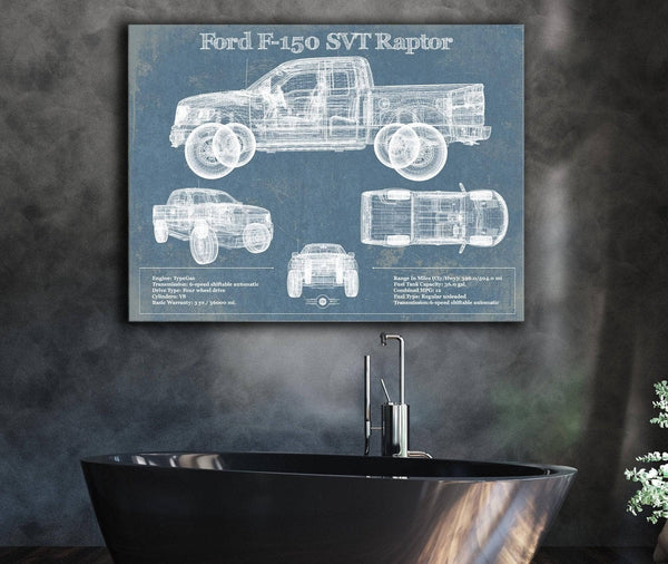 Cutler West Ford F-150 SVT Raptor Truck Vintage Blueprint Auto Print (2011)