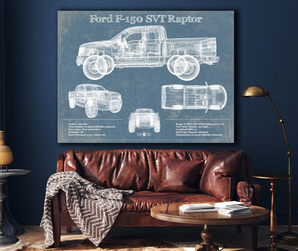 Cutler West Ford F-150 SVT Raptor Truck Vintage Blueprint Auto Print (2011)