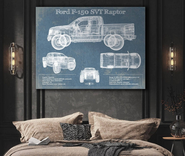 Cutler West Ford F-150 SVT Raptor Truck Vintage Blueprint Auto Print (2011)