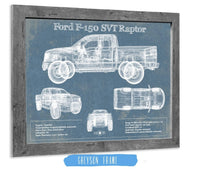 Cutler West Ford Collection 14" x 11" / Greyson Frame Ford F-150 SVT Raptor Truck Vintage Blueprint Auto Print (2011) 833110090