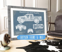 Cutler West Ford Collection 14" x 11" / Greyson Frame & Mat Ford F-150 SVT Raptor Truck Vintage Blueprint Auto Print (2011) 833110090