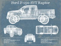 Cutler West Ford Collection 14" x 11" / Unframed Ford F-150 SVT Raptor Truck Vintage Blueprint Auto Print (2011) 833110090
