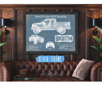 Cutler West Ford Collection Ford F-150 SVT Raptor Truck Vintage Blueprint Auto Print (2011)