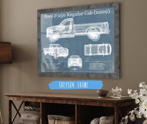 Cutler West Ford F-250 Regular Cab (2009) Blueprint Vintage Auto Print