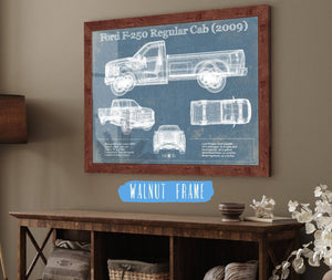 Cutler West Ford F-250 Regular Cab (2009) Blueprint Vintage Auto Print