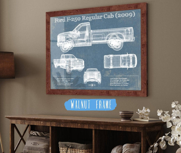 Cutler West Ford F-250 Regular Cab (2009) Blueprint Vintage Auto Print