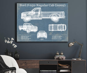 Cutler West Ford F-250 Regular Cab (2009) Blueprint Vintage Auto Print