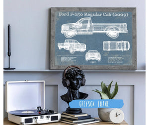 Cutler West Ford F-250 Regular Cab (2009) Blueprint Vintage Auto Print