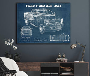 Cutler West Ford F-250 XLT (2015) Vintage Blueprint Auto Print
