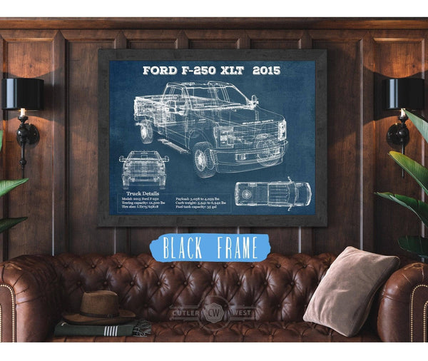 Cutler West Ford F-250 XLT (2015) Vintage Blueprint Auto Print