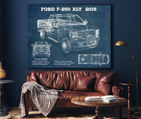 Cutler West Ford Collection Ford F-250 XLT (2015) Vintage Blueprint Auto Print