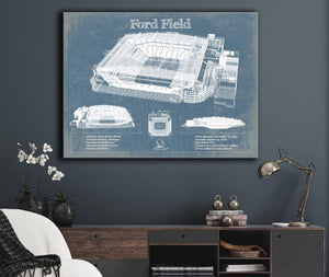 Cutler West Ford Field - Detroit Lions NFL Vintage Football Print