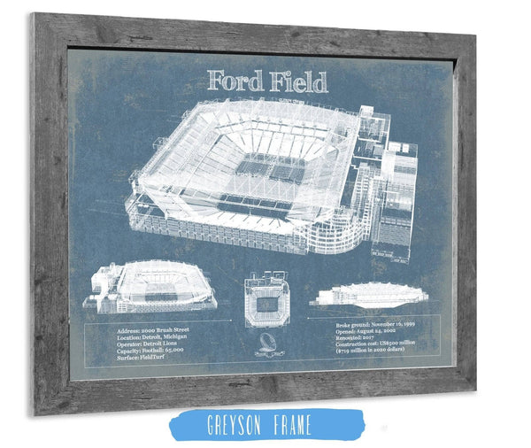 Cutler West Ford Field - Detroit Lions NFL Vintage Football Print