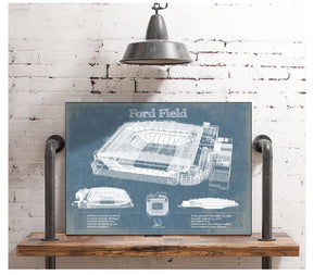 Cutler West Ford Field - Detroit Lions NFL Vintage Football Print
