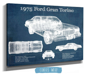 Cutler West Ford Gran Torino 1975 - Blueprint Vintage Auto Print