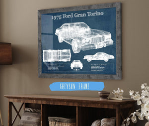 Cutler West Ford Gran Torino 1975 - Blueprint Vintage Auto Print