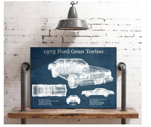 Cutler West Ford Gran Torino 1975 - Blueprint Vintage Auto Print