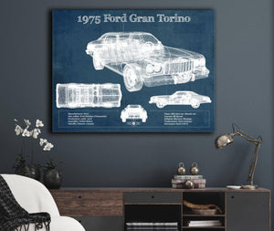 Cutler West Ford Gran Torino 1975 - Blueprint Vintage Auto Print