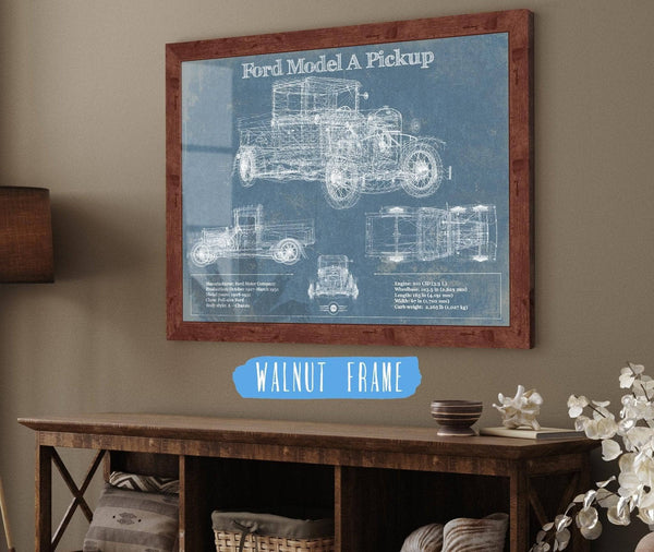 Cutler West Ford Model A Pickup Vintage Blueprint Auto Print