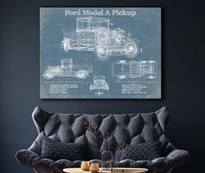 Cutler West Ford Model A Pickup Vintage Blueprint Auto Print
