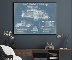Cutler West Ford Model A Pickup Vintage Blueprint Auto Print