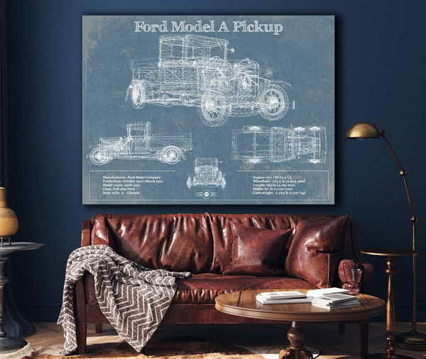 Cutler West Ford Model A Pickup Vintage Blueprint Auto Print