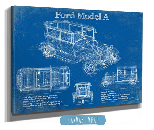 Cutler West Ford Model A Vintage Blueprint Auto Print