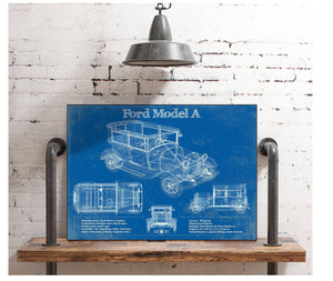 Cutler West Ford Model A Vintage Blueprint Auto Print