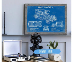 Cutler West Ford Model A Vintage Blueprint Auto Print