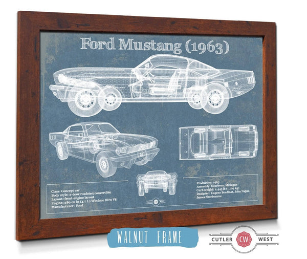 Cutler West Ford Mustang 1963 Original Blueprint Art