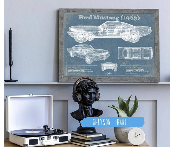 Cutler West Ford Mustang 1963 Original Blueprint Art