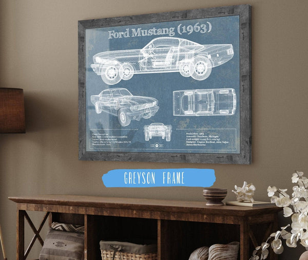 Cutler West Ford Mustang 1963 Original Blueprint Art