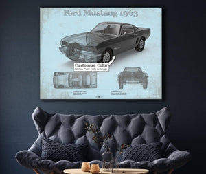 Cutler West Ford Mustang 1963 Original Blueprint Art