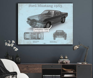 Cutler West Ford Mustang 1963 Original Blueprint Art