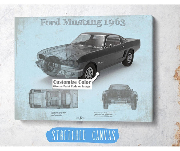 Cutler West Ford Mustang 1963 Original Blueprint Art