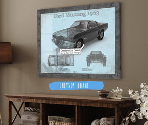 Cutler West Ford Mustang 1963 Original Blueprint Art