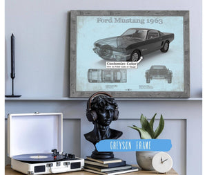Cutler West Ford Mustang 1963 Original Blueprint Art