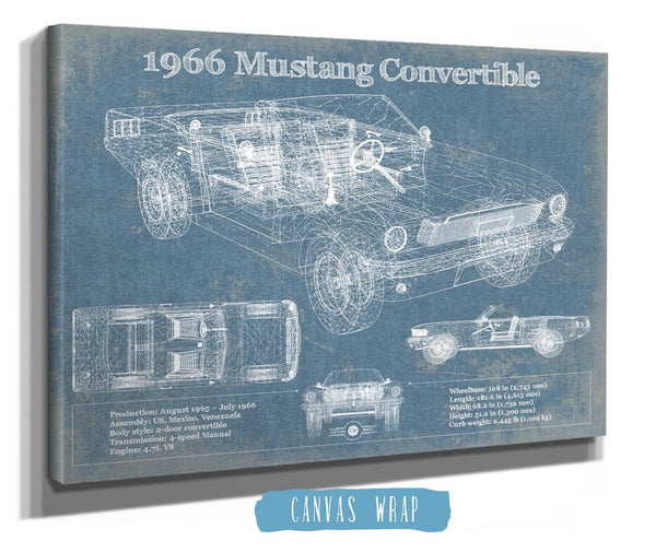 Cutler West Ford Mustang 1966 Convertible Original Blueprint Art