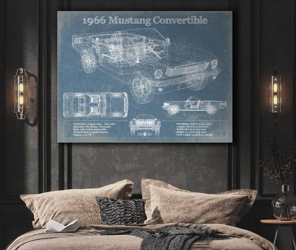 Cutler West Ford Mustang 1966 Convertible Original Blueprint Art
