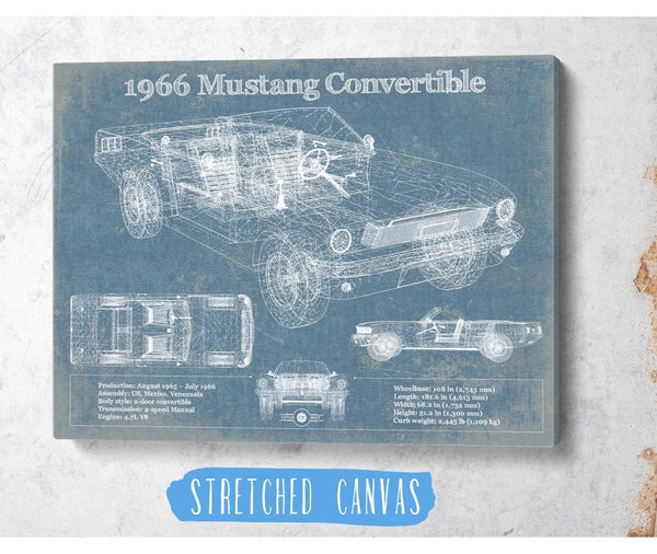Cutler West Ford Mustang 1966 Convertible Original Blueprint Art