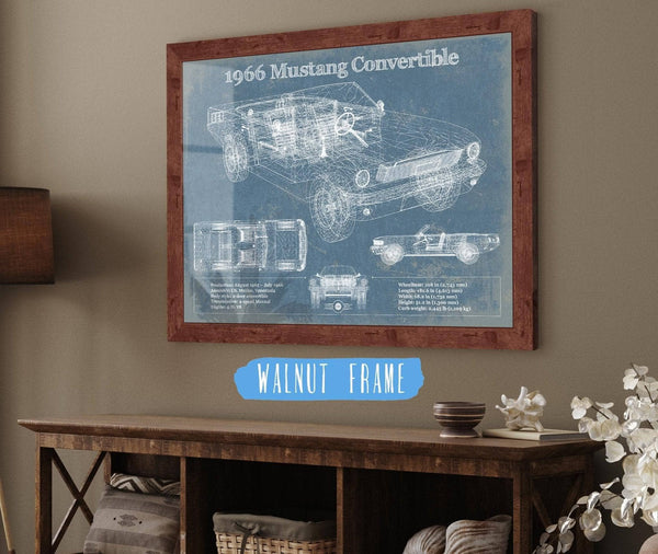 Cutler West Ford Mustang 1966 Convertible Original Blueprint Art