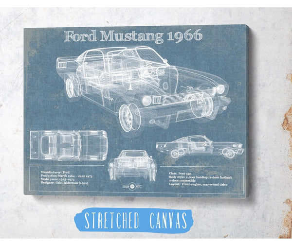 Cutler West Ford Mustang 1966 Original Blueprint Art