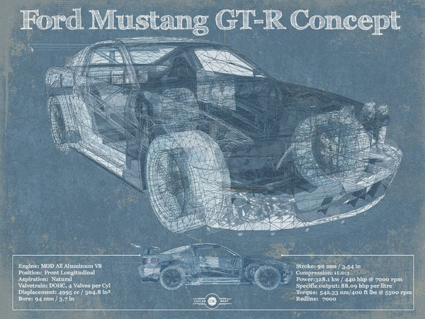 14" x 11" / Unframed Cutler West Ford Mustang GT-R Concept Race Car Print