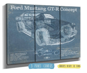 36" x 24" / 3 Panel Canvas Wrap Cutler West Ford Mustang GT-R Concept Race Car Print