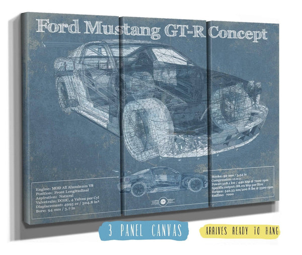 36" x 24" / 3 Panel Canvas Wrap Cutler West Ford Mustang GT-R Concept Race Car Print